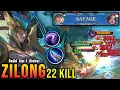 SAVAGE + 22 Kill!! MVP 14,5 Poin Zilong 0,5 Detik Hapus Build!! - Build Top 1 Global Zilong ~ MLBB