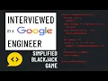 Simplified Blackjack JavaScript Interview with a Google Engineer