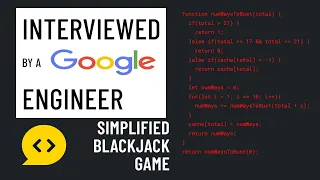 Simplified Blackjack JavaScript Interview with a Google Engineer