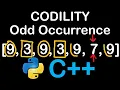 Odd Occurrence Array in Python and C Codility Solutions Lesson 2