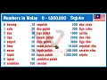 Lagu Learn Numbers in Malay | 0 to 1 Million with Pronunciation |numbers in malay 0 -  One million