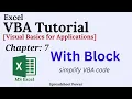 Excel VBA Tutorial Chapter 7 With Block in VBA