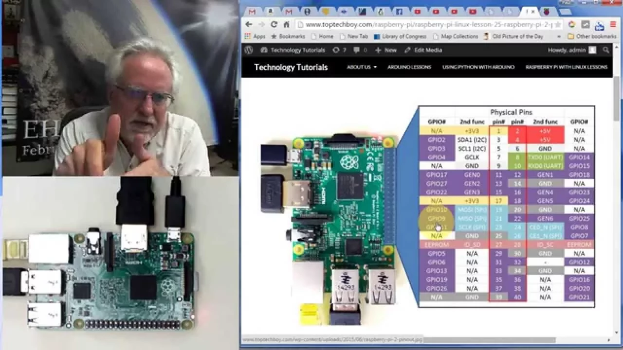 Raspberry Pi Linux LESSON 25: GPIO Pinout for the Raspberry Pi 2