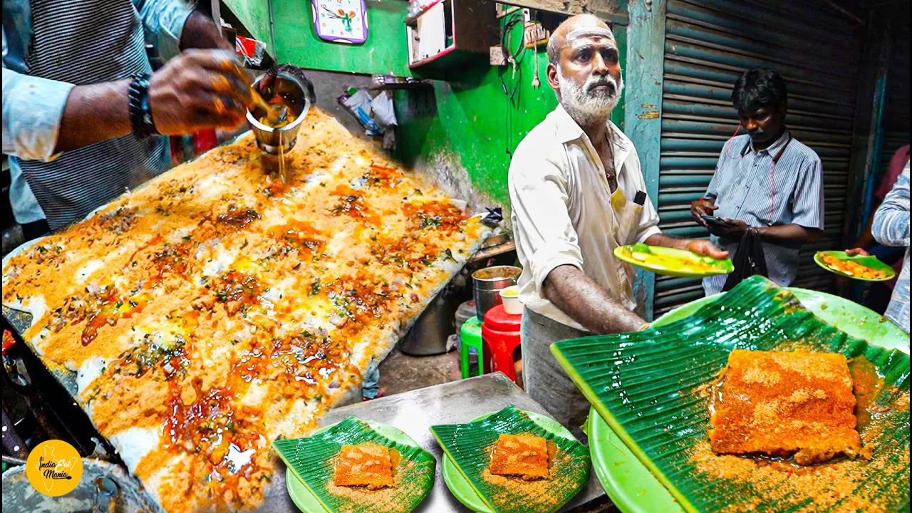 Famous Seena Bhai Making Biggest Desi Ghee Uttapam Making Rs. 60/- Only l Chennai Street Food