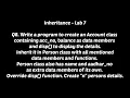 JAVA Programming Inheritance WT Lab Lab - 7 Q8