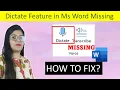 FIX Dictate Option Missing or Not Working in Ms Word