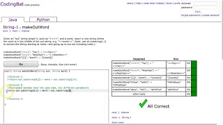 Codingbat - makeOutWord Java