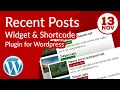 How to show recent posts widget with this plugin and shortcode WAD Recent Posts