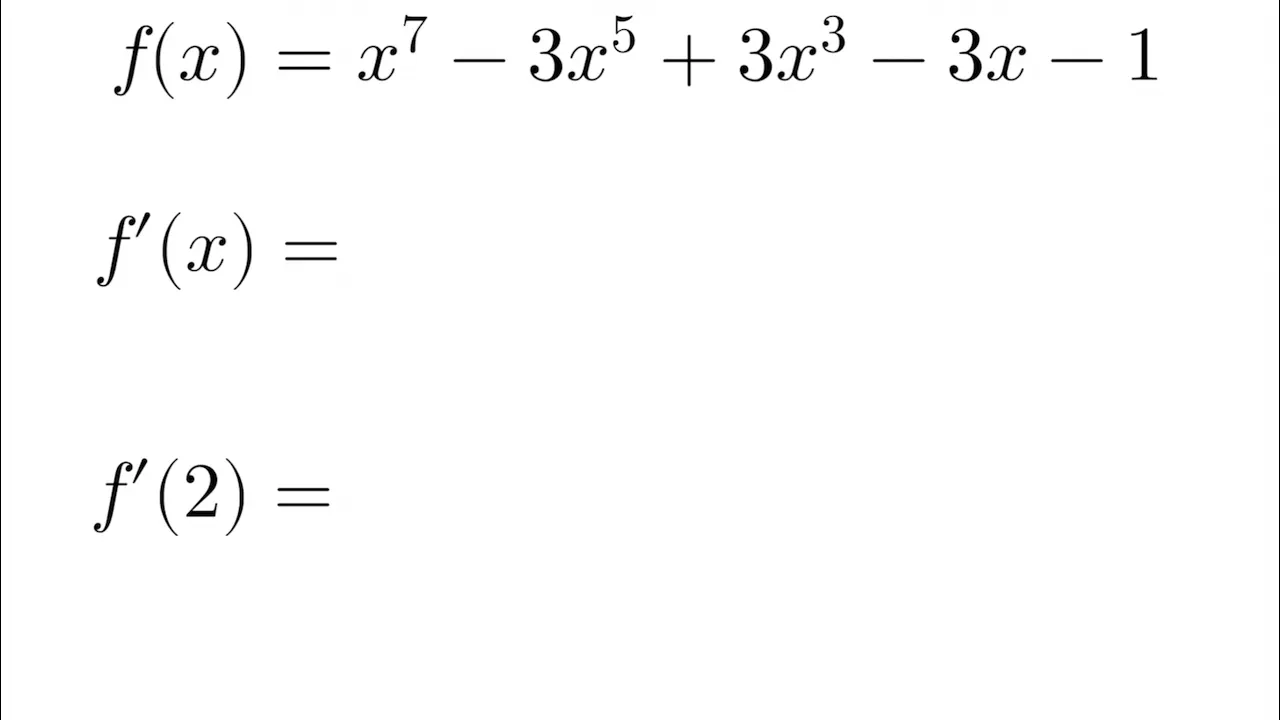 1st and 2nd Derivative of a Polynomial | Calculus