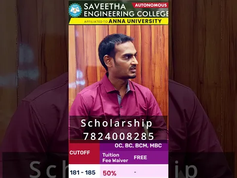 100 % Scholarship | Saveetha Engineering College | High Cutoff Students | TNEA 2026 | Alex Maths