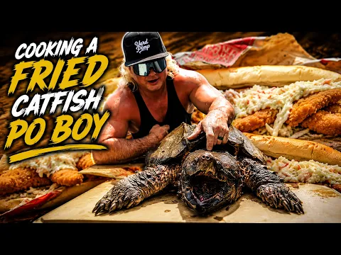 Fried Catfish Po’Boy ON THE WATER! (Giant Snapping Turtle Release!)