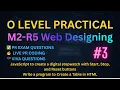 O Level Practical Exam Web Designing JavaScript Digital Stopwatch Create Table in HTML