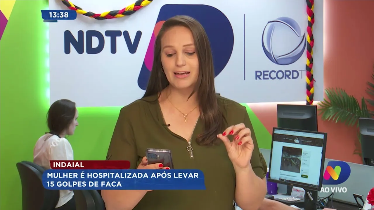 Indaial: mulher é hospitalizada após levar 15 golpes de faca