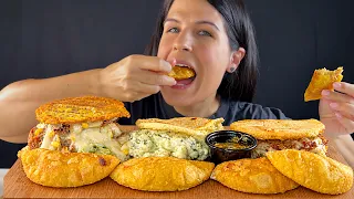 EMPANADAS, AREPAS & PLANTAIN SANDWICH | MUKBANG | ASMR | EATING SOUNDS