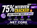 75 of NET Interviews Ask These 10 Topics Prepare These 10 Topics Crack NET Interview Part 1