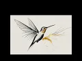 Minimalist Art DILIGENCE Hummingbird Mid Flight Painting PRINTABLE Art StudioBlack77