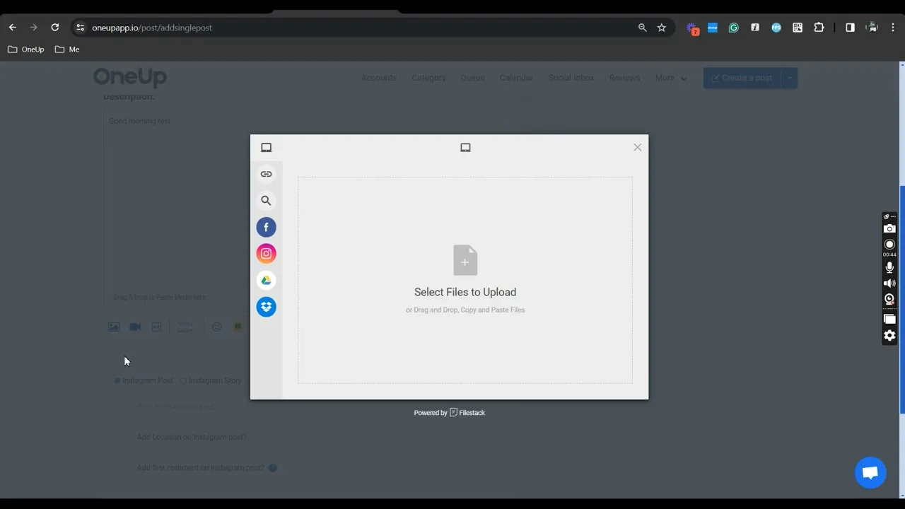 Schedule Instagram posts with OneUp