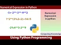 Numerical expression in python how to solve numerical expression using python Python expression