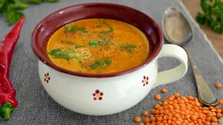 Diese Rote Linsen Suppe mit Paprika ist wie Heilmittel für meinen Magen. Einfach ein Wunder!