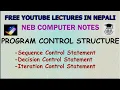 Program Control Structure Sequence Selection Iteration NEB XI Computer Notes