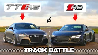Tuned TTRS vs R8 V10 Audi Track Battle