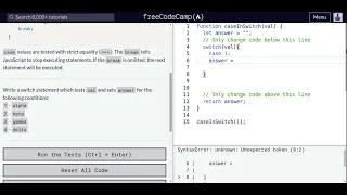 Lesson 76 Basic JavaScript Selecting from Many Options with Switch Statements