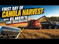 First Day Canola Harvest With Elmer s 1300 HaulMaster