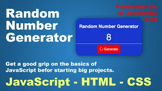 Random Number Generator in JavaScript HTML and CSS