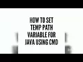 How To Set Temporary Path For Java
