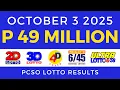 Download Lagu Lotto Result Today 9pm PCSO October 3 2025