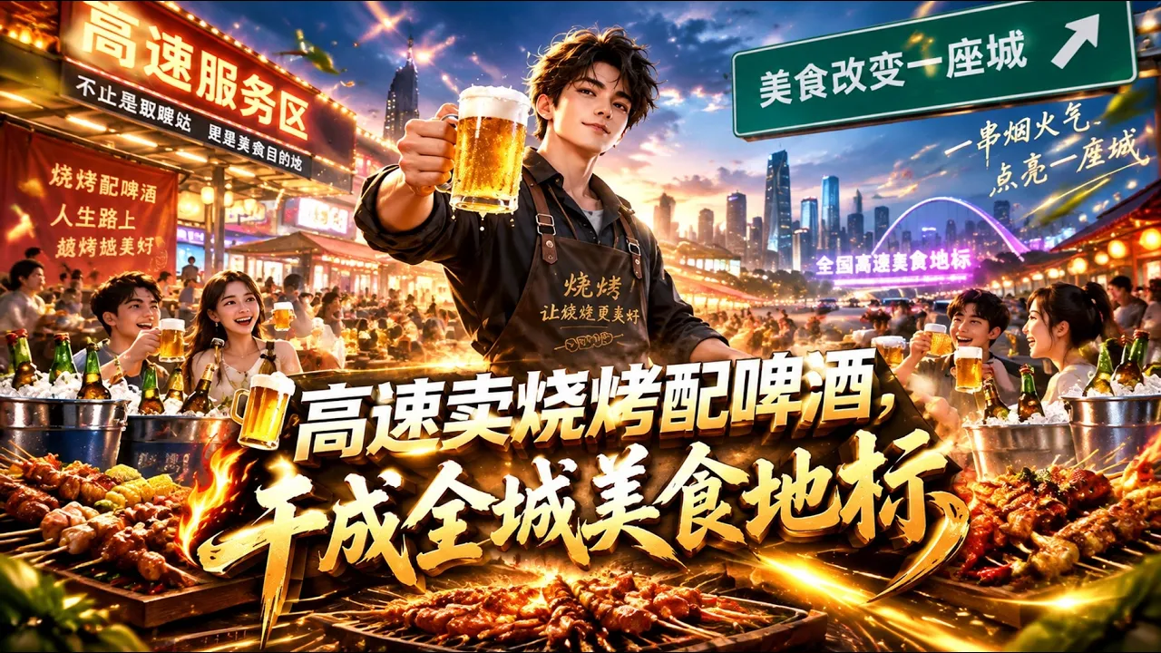 高速卖烧烤配啤酒,干成全城美食地标