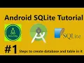 Android SQLite Tutorial Steps to create database and table in it