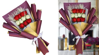 11 roses arrange flowers Bouquet flower wrapping techniques Flower Bouquet arrangement