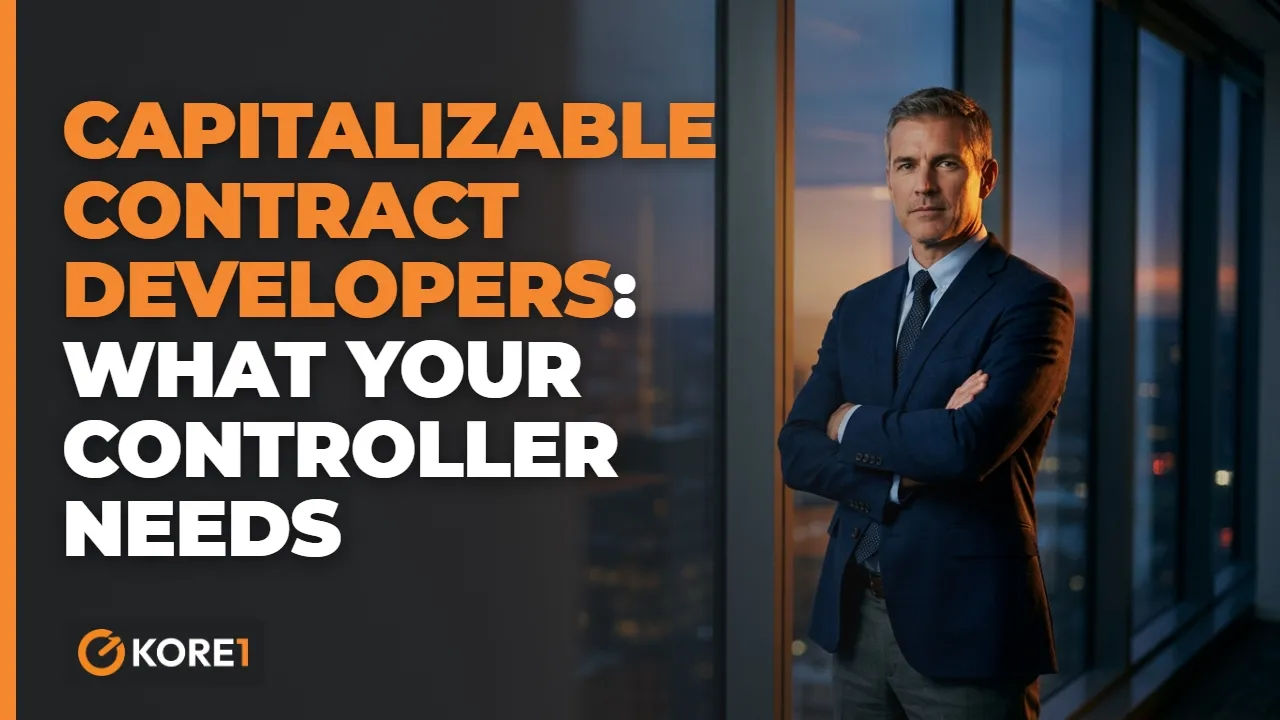 Capitalizable contract developers video: what finance needs - KORE1