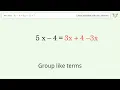 Solve 8x-4 3 x-1 7 Linear Equation Solution Tiger Algebra