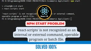 react-scripts is not recognized as an internal or external command operable program or batch file