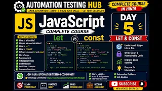 JavaScript Tutorial in Hindi Day 5 Let Const with Examples