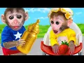 Download Lagu Bebé Mono DuDu cuida a los monos bebés y hace palomitas de maíz arcoíris - MONKEY DUDU