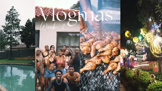 vlogmas ep 2 hair maintenance pool party braai south african youtuber 