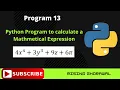 Python program to calculate mathematics expression Python programs for class 11 students cbse