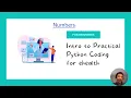 Ep4 Numbers Intro to Practical Python Coding for ehealth for Beginners