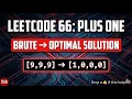 LeetCode 66 Plus One Brute Force Optimal Solution in Java