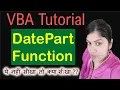 Date Part Function in VBA Excel VBA Tutorial in Hindi VBA Functions