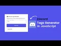 Discord Tag Generator using HTML CSS JavaScript Tags Input in JavaScript