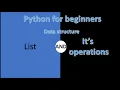 Lists in python python for beginners learn python Python Tutorial part 6