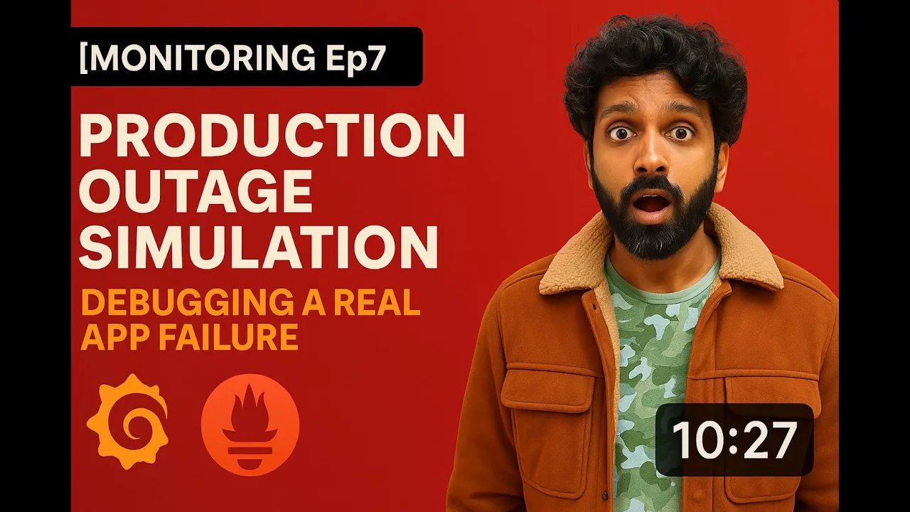 EP7 Production Outage Simulation 🔥 | Debugging a Real App Failure with Prometheus & Grafana