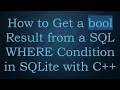 How to Get a bool Result from a SQL WHERE Condition in SQLite with C