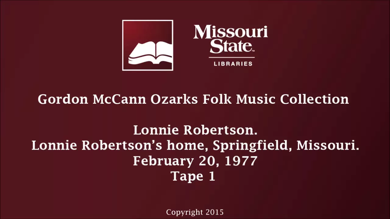 McCann: Lonnie Robertson, February 20, 1977 McCann: Lonnie Robertson, February 20, 1977