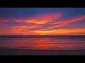 Pink Sky Sunset Afterglow on the Beach with Rolling Ocean Waves | Relaxation, Meditation & Focus, 4K