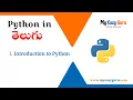 1 Introduction to Python in Telugu Python in Telugu PYTHON TUTORIAL FOR BEGINNERS